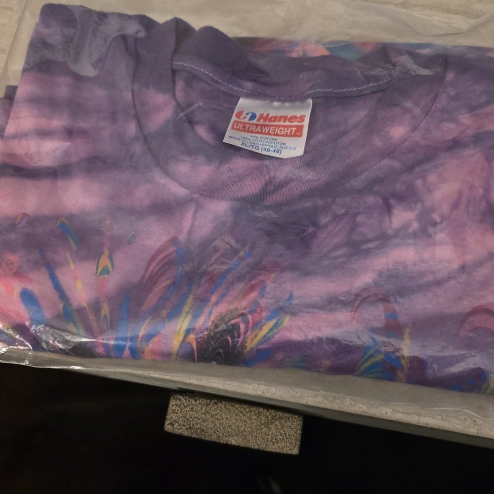 CollectableJimmy Hendricks 1990 Vintage Hanes Purple and Pink Tie-Dye T-Shirt - Picture 4 of 4